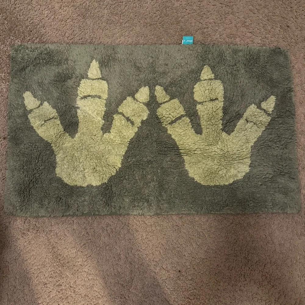 Dinosaur Bath Rug Kids Aqua Green Tufted Cotton Mat 20”x34” Pillowfort